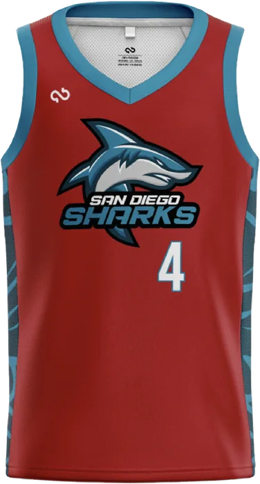 Red San Diego Sharks jersey